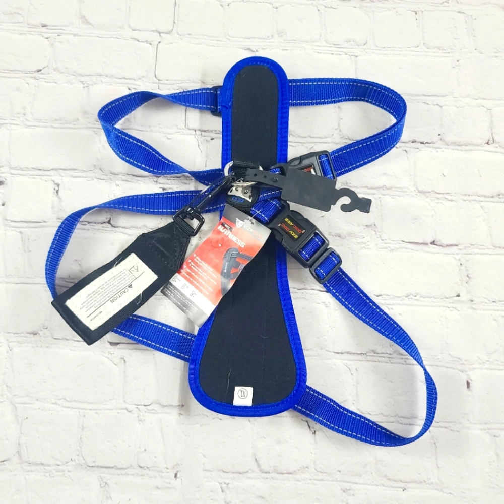 EzyDog Adjustable Dog Harness XL Blue Black NEW